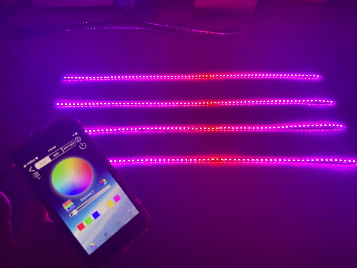 4PCS 4FT (1.2M) RGB Dream Color Chasing LED Light Strips, Bluetooth + Remote | for Polaris Slingshot Hood, Underglow, Grille, Fender, Wheel | Lights for Slingshot