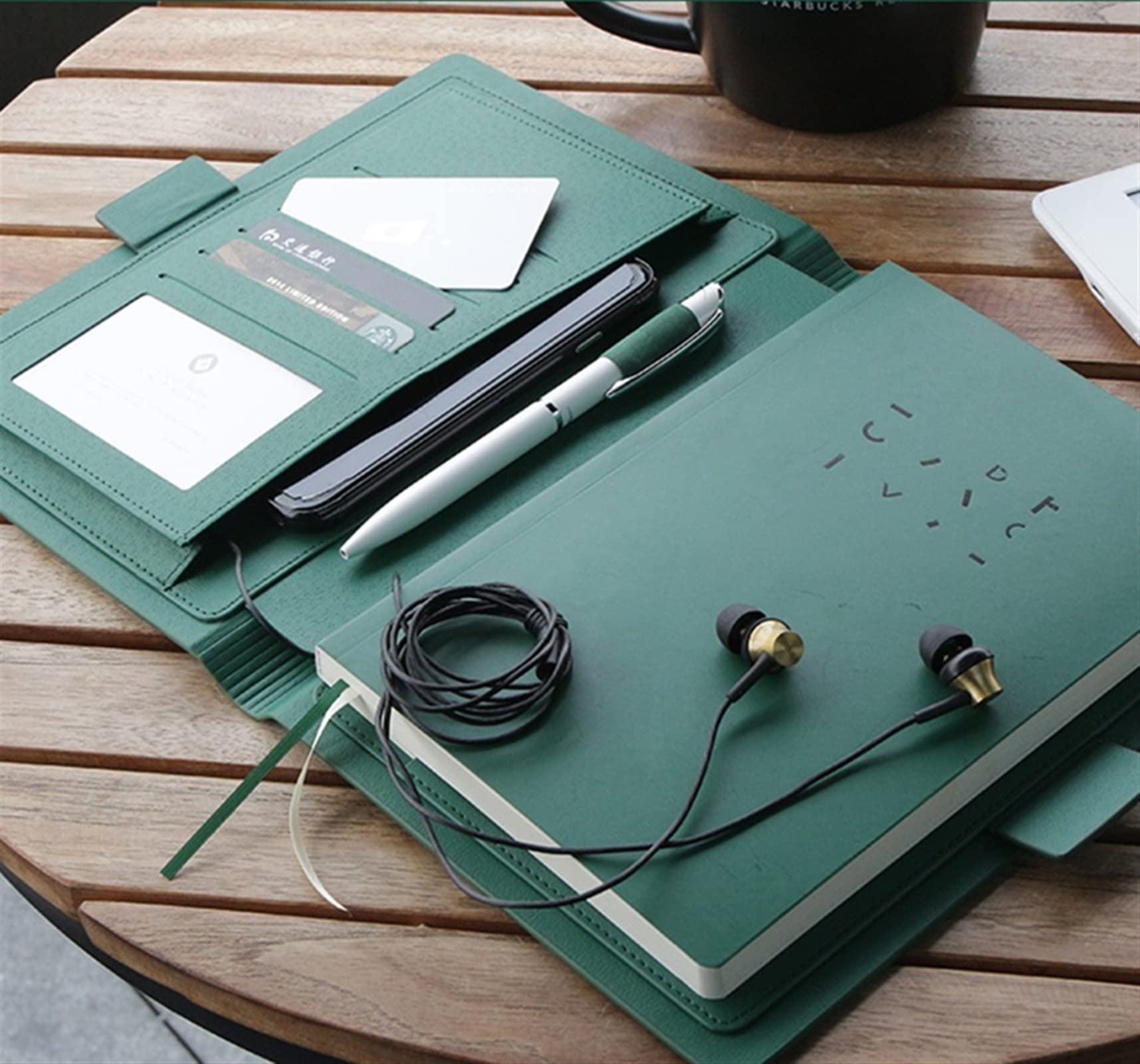 LKLNKVL notebook, Notebook Business Affairs High-grade Meeting Leather Surface Thickening Office Fashion Simplicity Planner Agenda Diary(Green)
