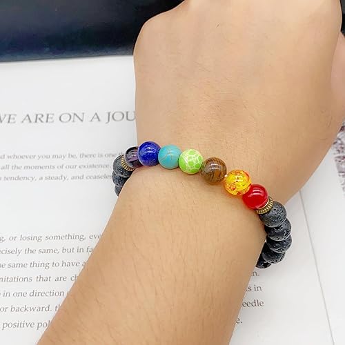 Miniatura 3 de ZMANYIJEW Pulsera Arus 7 Chakras Original 7 Chakra Pulsera con piedras reales Chakra Pulseras para mujeres y hombres