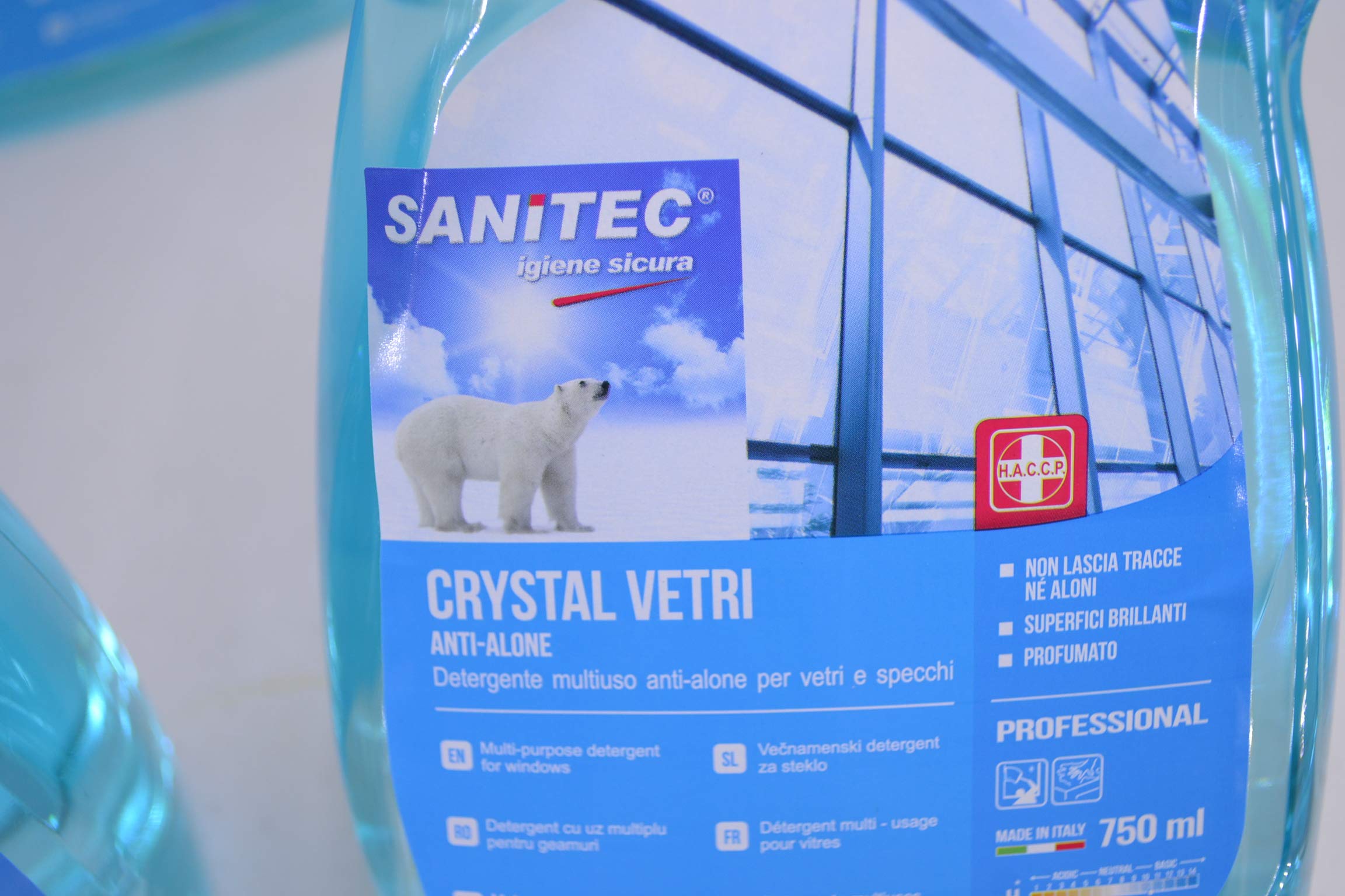 Sanitec detergente professionale vetri Crystal Vetri 750ml cartone 6pz Anti-Alone