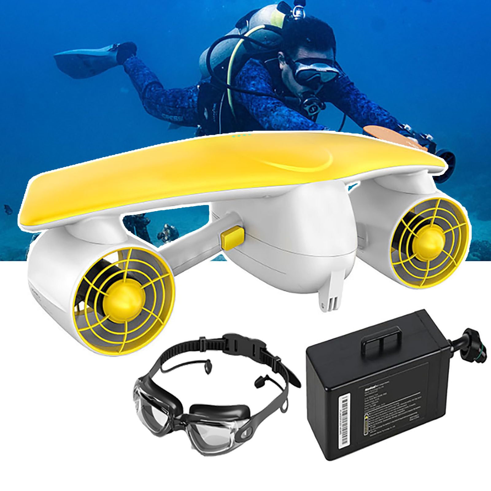 WDSOPK Dual Motor Underwater Scooter | 50M Depth Rated,for Snorkeling & Scuba | 1.8m/s Turbo Boost | 6000mAh Detachable Battery | Camera Mount