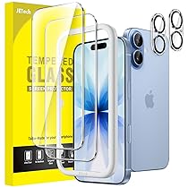 JETech Pellicola Protettiva per iPhone 17 6,3 Pollici con Protezione Obiettivo Fotocamera, Strumento Installazione Facile, 9H Durezza Vetro Temperato Film, HD Chiaro, Pacco da 2 Ciascuno