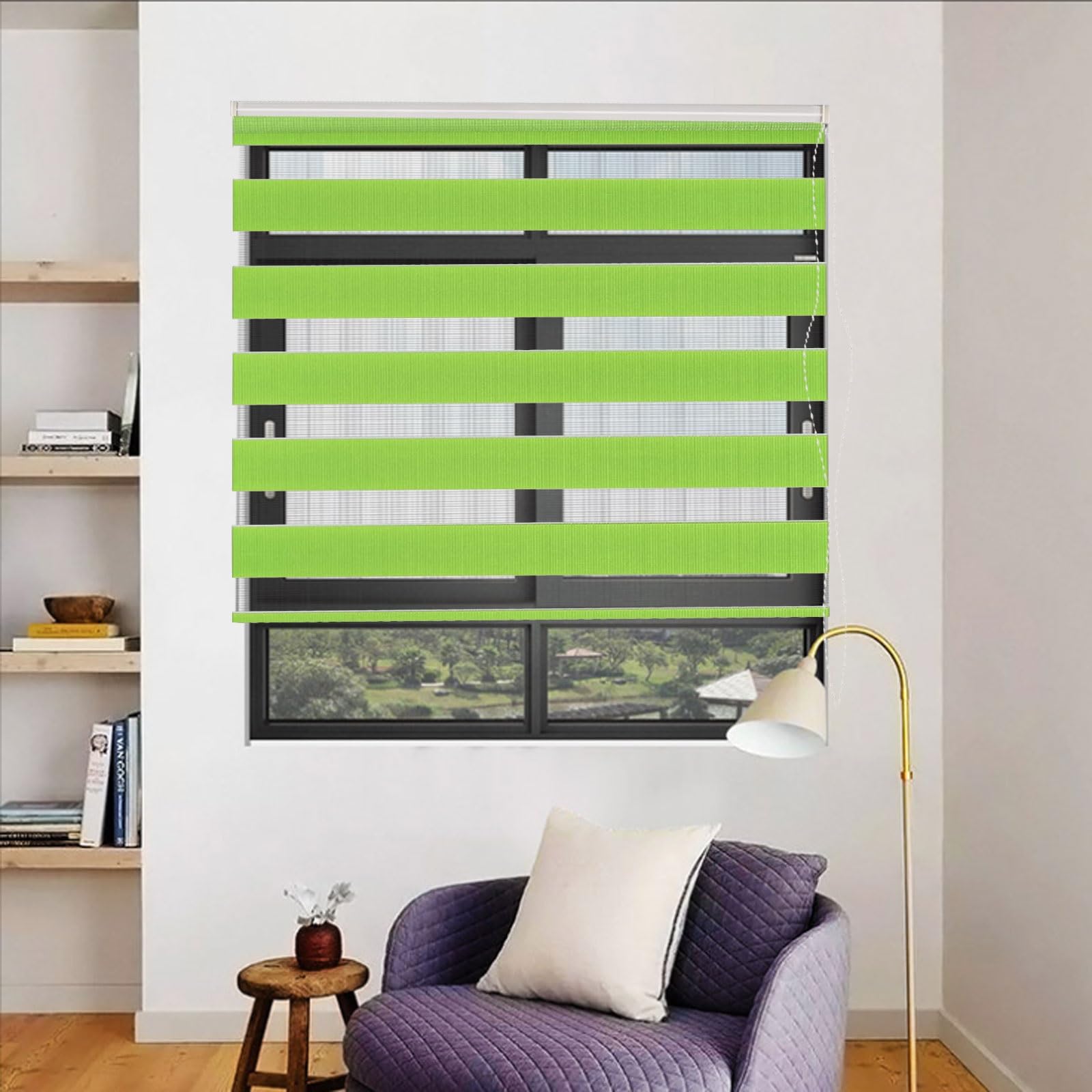 Blackout Roller Blinds 40 x 320 cm Thermal Insulated UV Protection Day and Night Roller Blinds with Install Accessories for Home Office Bedroom, Zielony