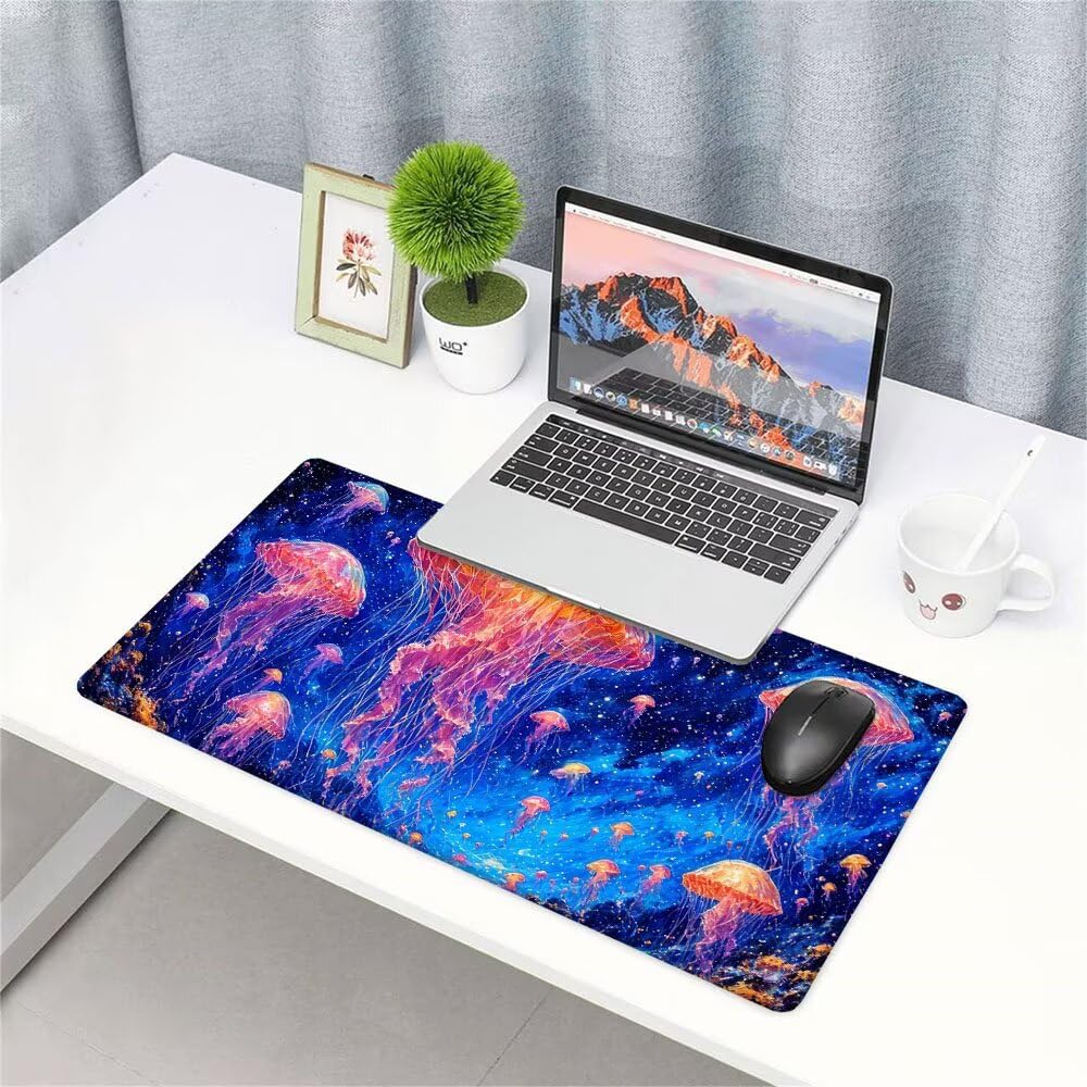 Alfombrilla de Mouse para Juegos, Blu, XXL, Antideslizante, Impermeable, Diseño de Sogno, Extendido, Grande, 1200x600x3mm, para PC, Laptop, Ufficio, Famiglia d-808