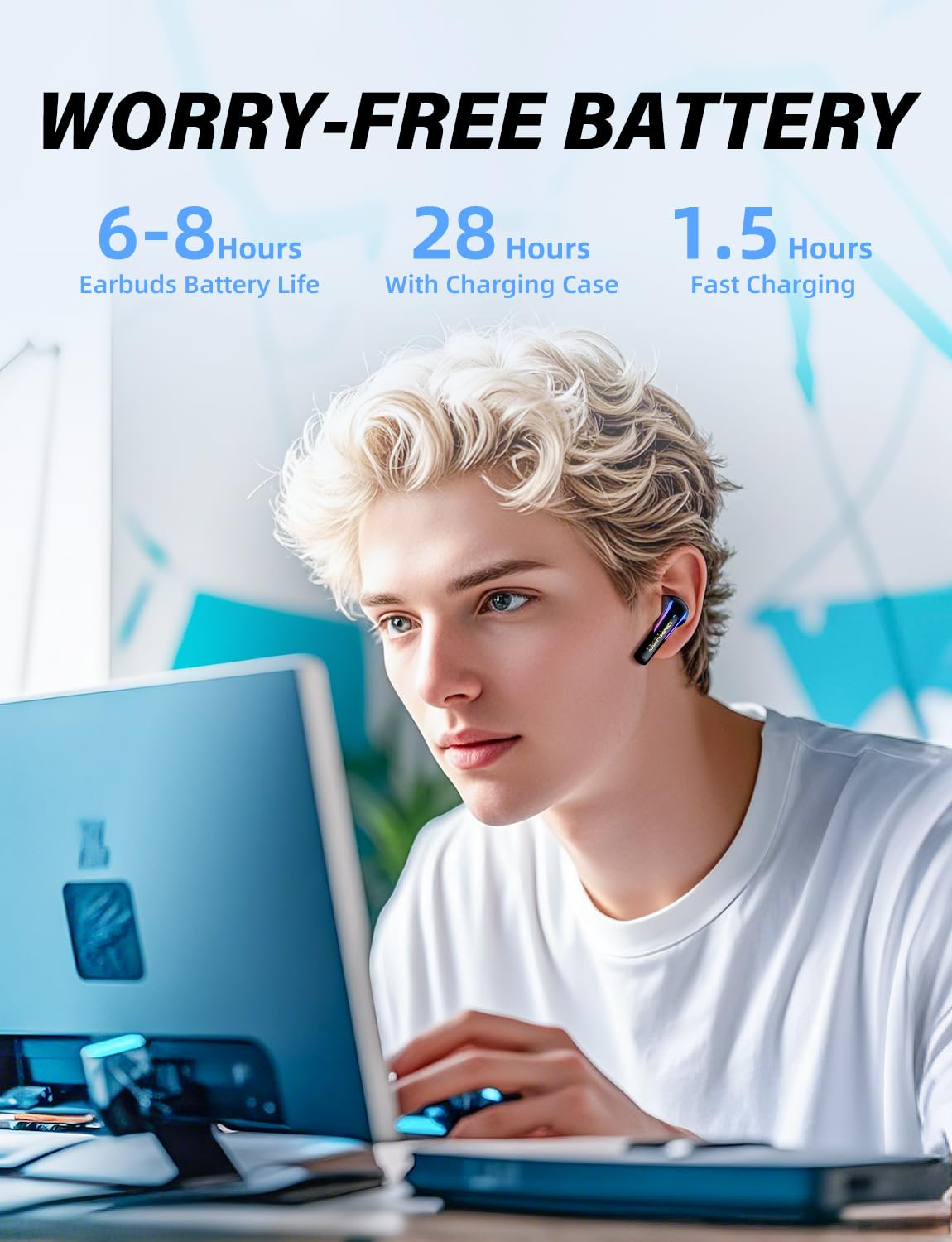 Auricolari wireless da gioco 2.4G con microfono ENC, bassa latenza da 20 ms per PS5/4, Meta Quest 3/3S/2, cuffie Bluetooth dual-mode da 2,4 GHz per telefono, pad, laptop, Steam Deck, PC, VR (con