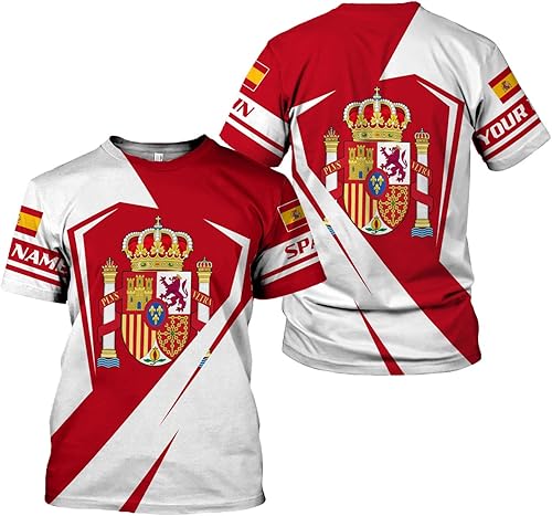 Camiseta personalizada de España con la bandera española de España Souvenir camiseta, España, España Shirt