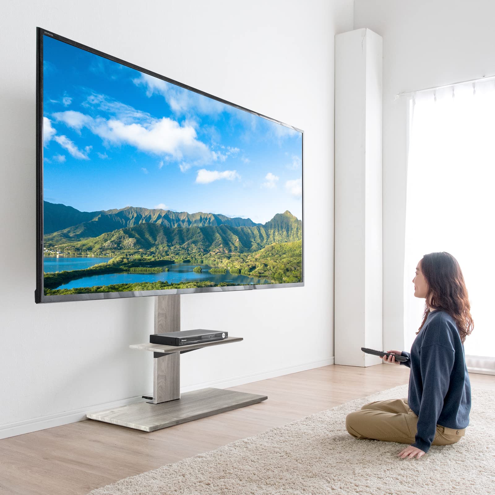Amazon.co.jp: タンスのゲン テレビスタンド ガス昇降 90インチ 大型 
