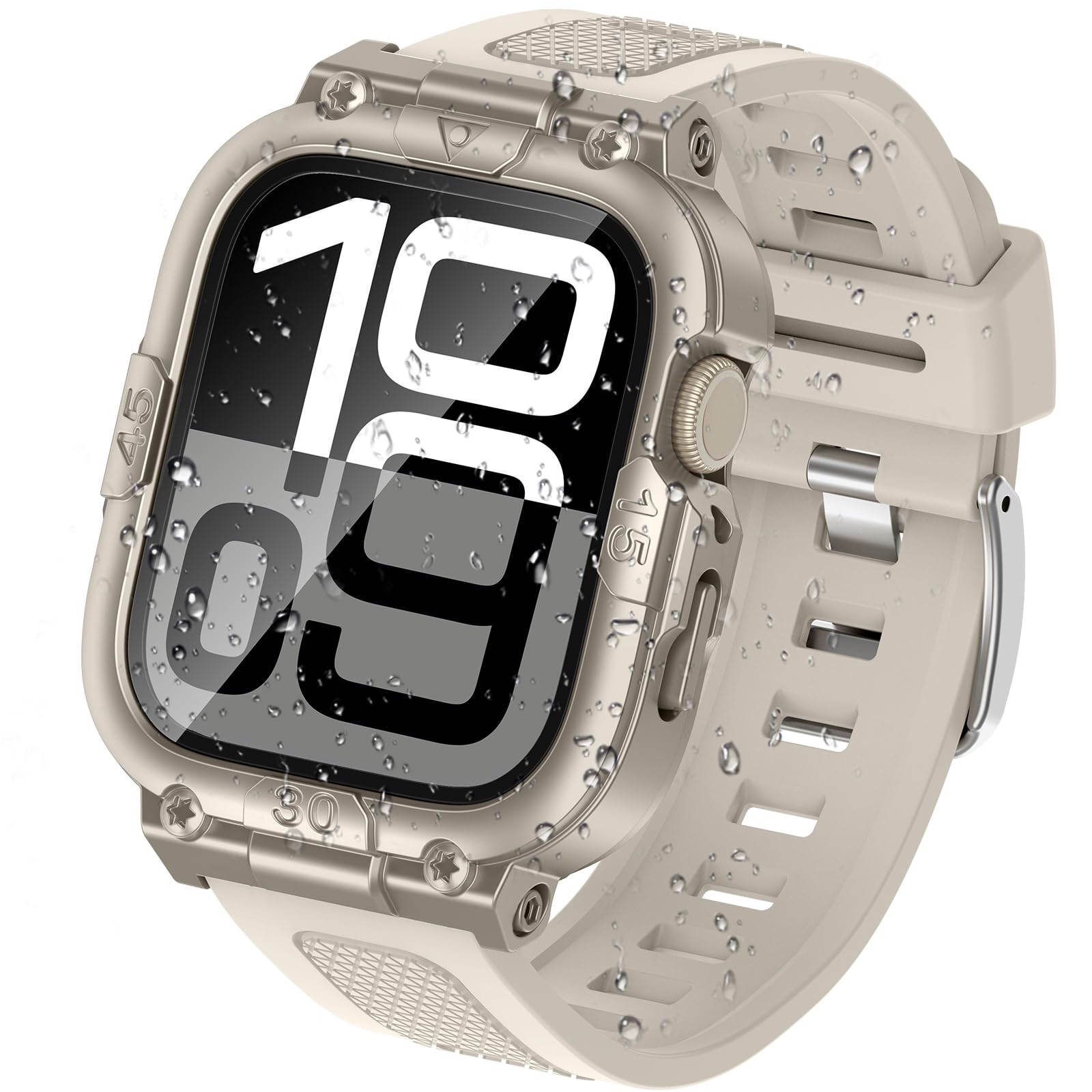 Photo 1 of Goton 3 in 1 Waterproof Case with Band for Apple Watch with Built-in Tempered Glass Screen Protector 46mm, 360° Shockproof Bumper Face Cover with Band for Apple Watch Series 11 Series 10, 46mm