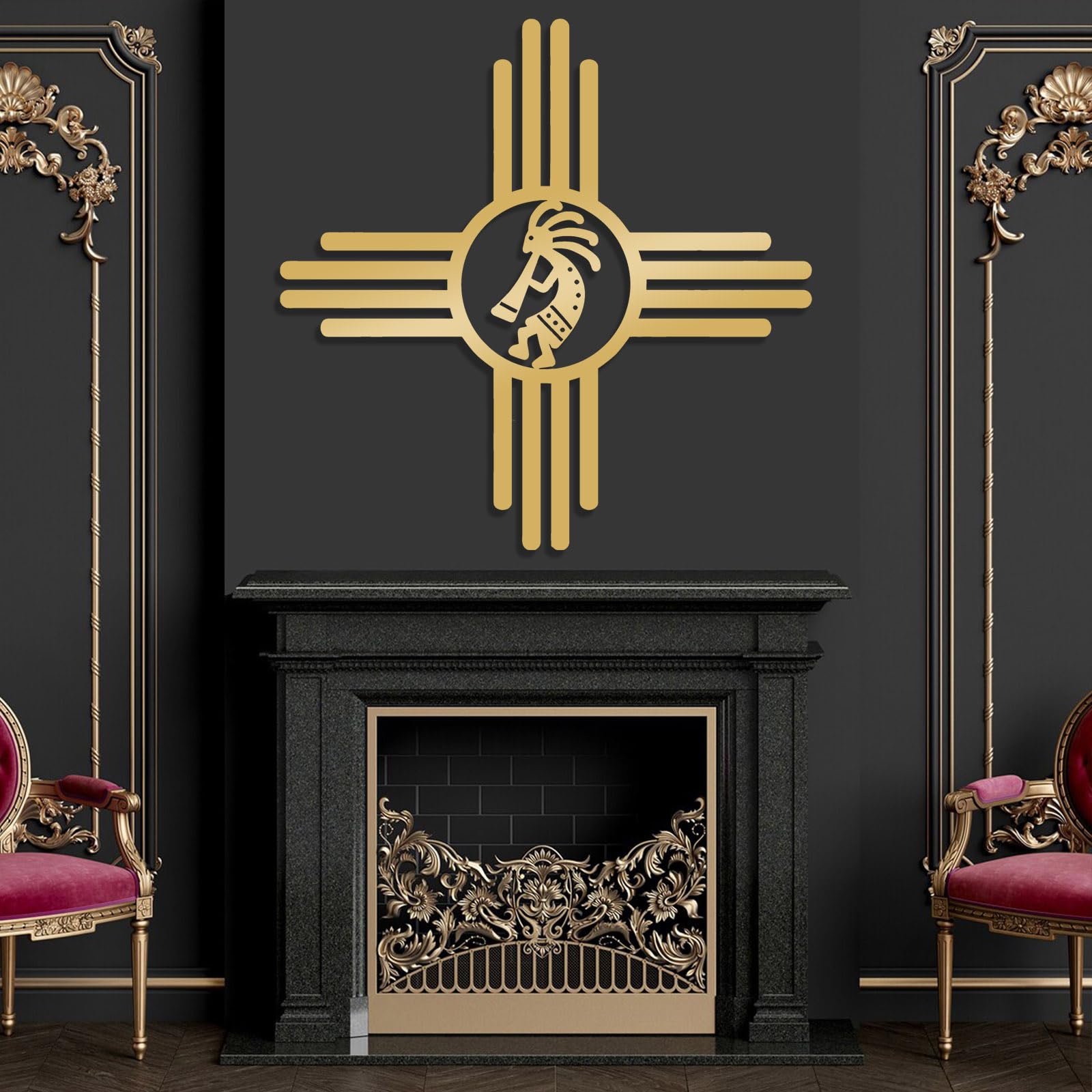 Amazon.com: ZIA Sun with Kokopelli Metal Sign, ZIA Sun Metal Wall