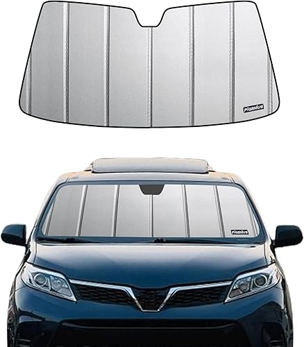 Pigenius Parasol para parabrisas para Toyota Sienna 2015, 2016, 2017, 2018, 2019, 2020, ajuste personalizado, parasol plegable, color gris