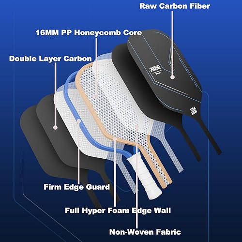 Miniatura 2 de Pickleball Paddles,Professional Thermoforming Pickleball Rackets,T700 Carbon Fiber Surface & Polymer with 16MM Honeycomb Core,USAPA Approved Pickle