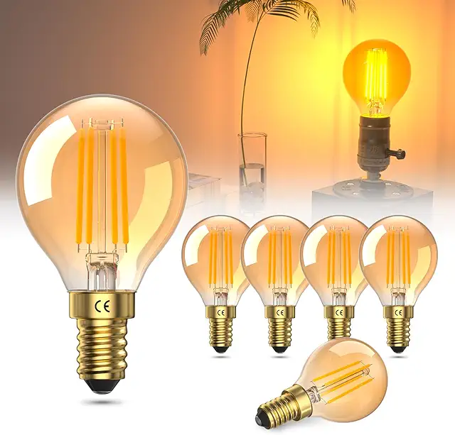 Lamptobe 4W E14 LED Globe Bulbs - 6 Pack Warm White Vintage Lighting