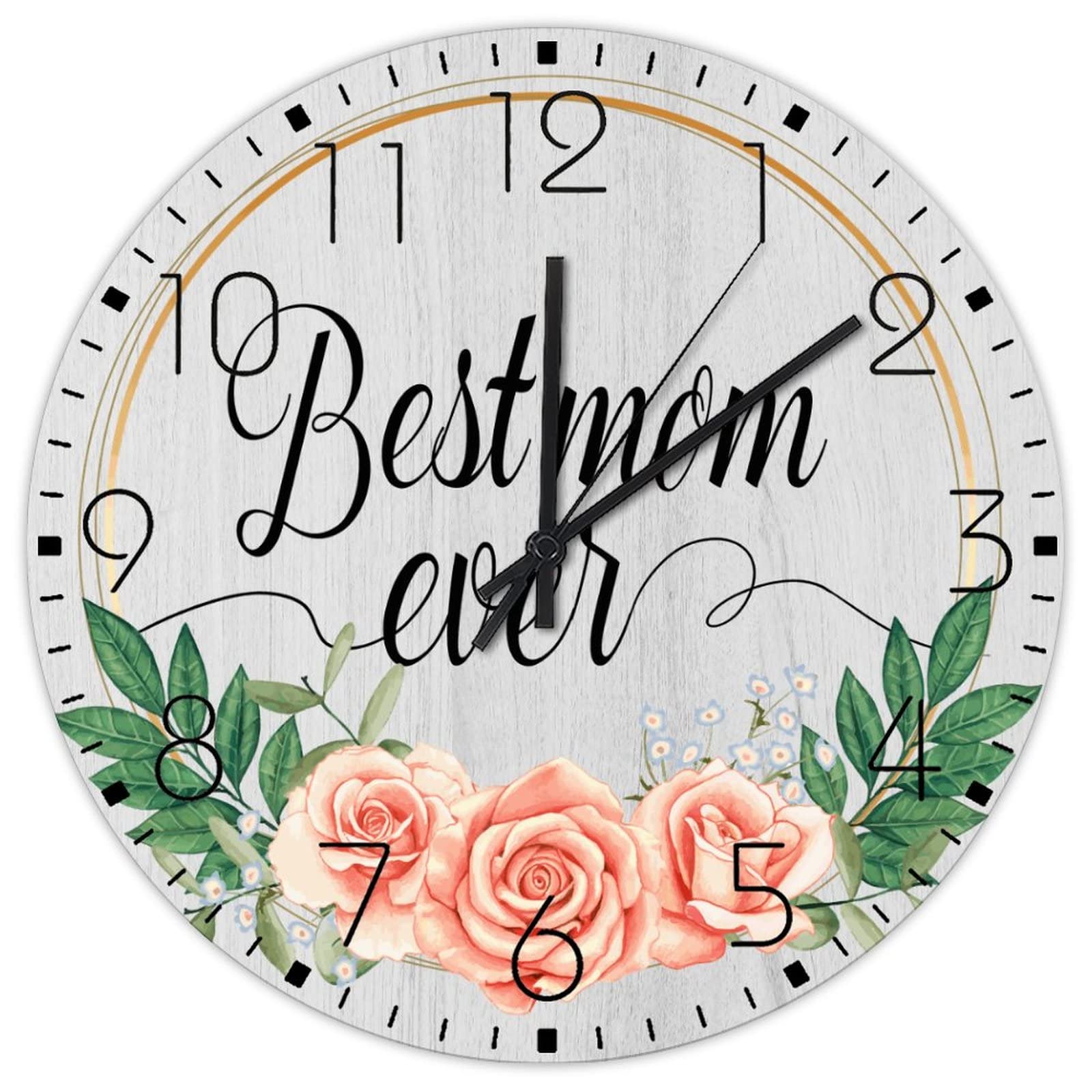 Horloge murale silencieuse sans tic-tac à grands chiffres pour salon