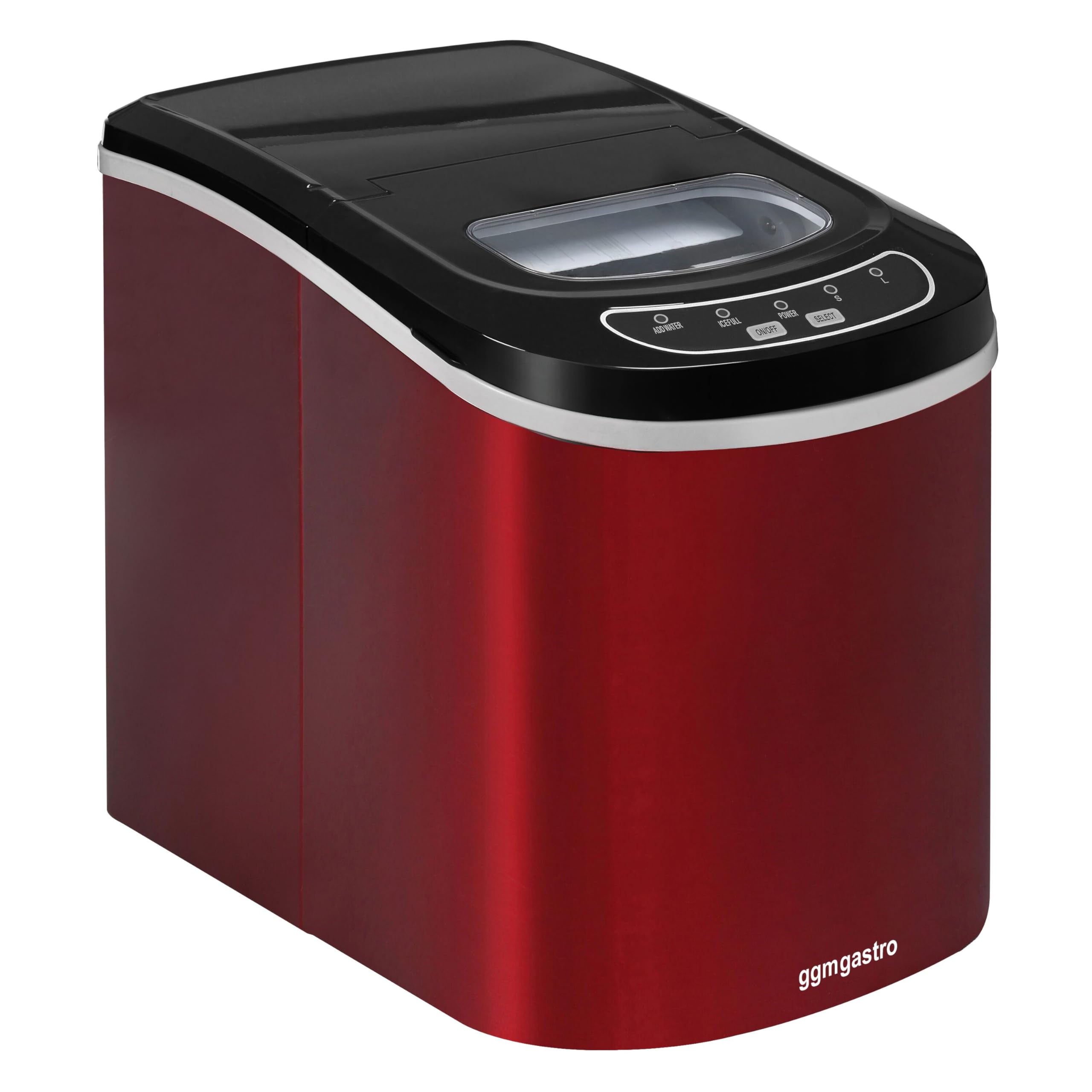 GGM Gastro | EBRH12 | Eiswürfelmaschine - Hohlzylinder - 12 kg/24 h - Rot