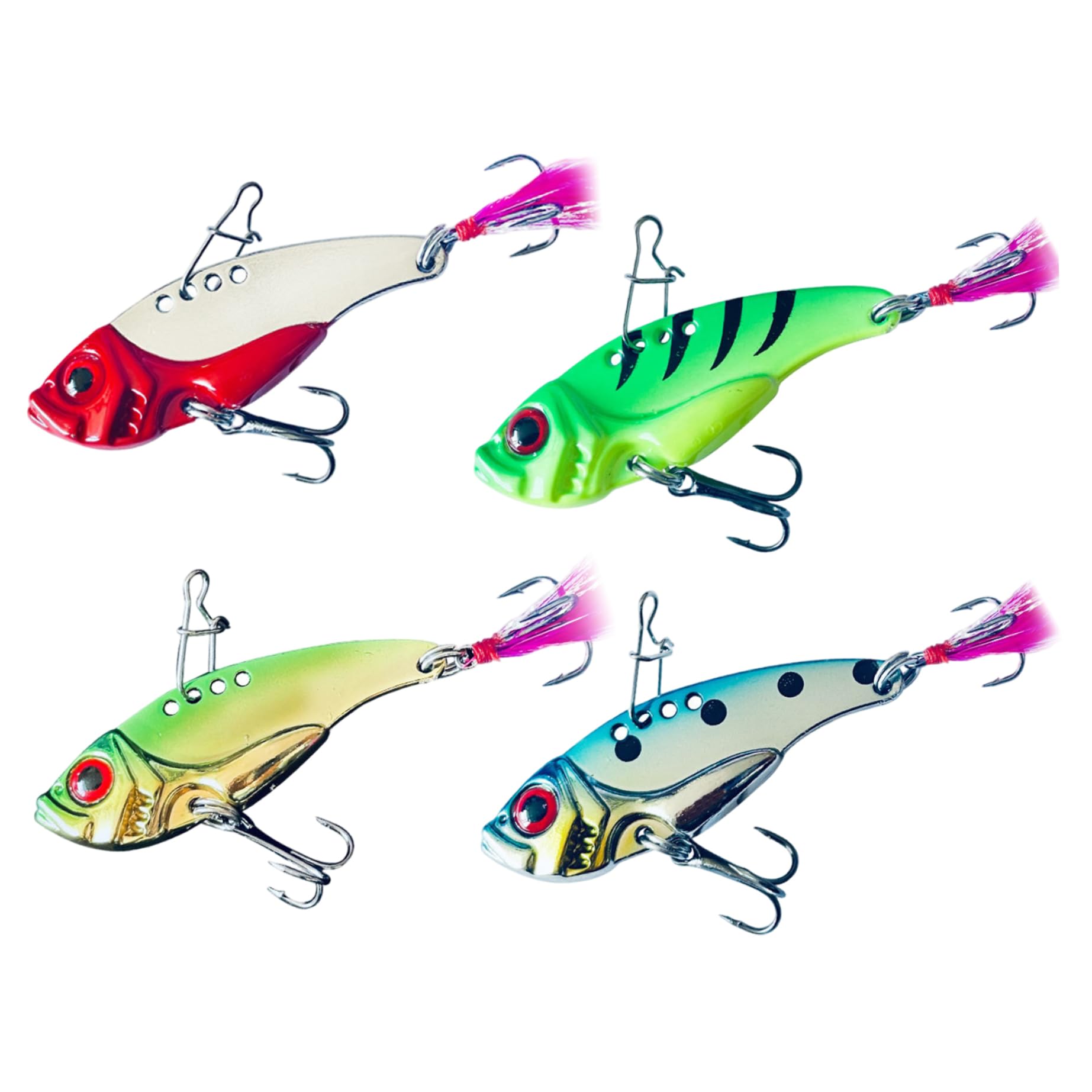 Fishing Spoon, 4Pcs Fishing Spoons Lures, 12g Mirror-reflective Trout Spoons Lure with 3 Hooks, Metal Spinner Baits for Freshwater Saltwater