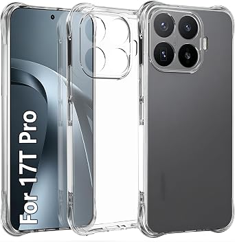 USTIYA Case for Xiaomi 17T Pro Clear TPU Four Corners Military-Grade Protection Cover Transparent Soft funda