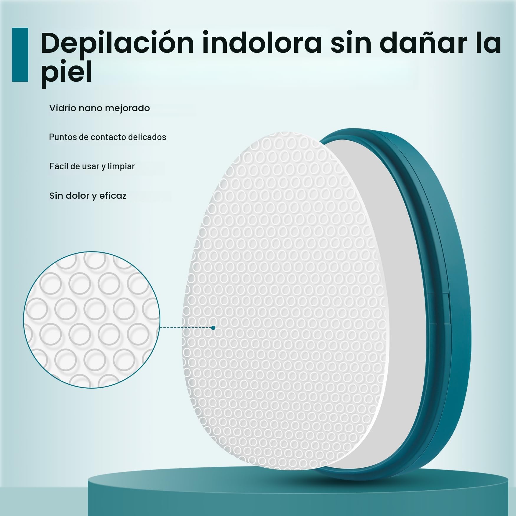 BEZOX Depilador de Vidrio Nano con Superficie de Pulido Mejorada - Depilación sin Dolor Reutilizable