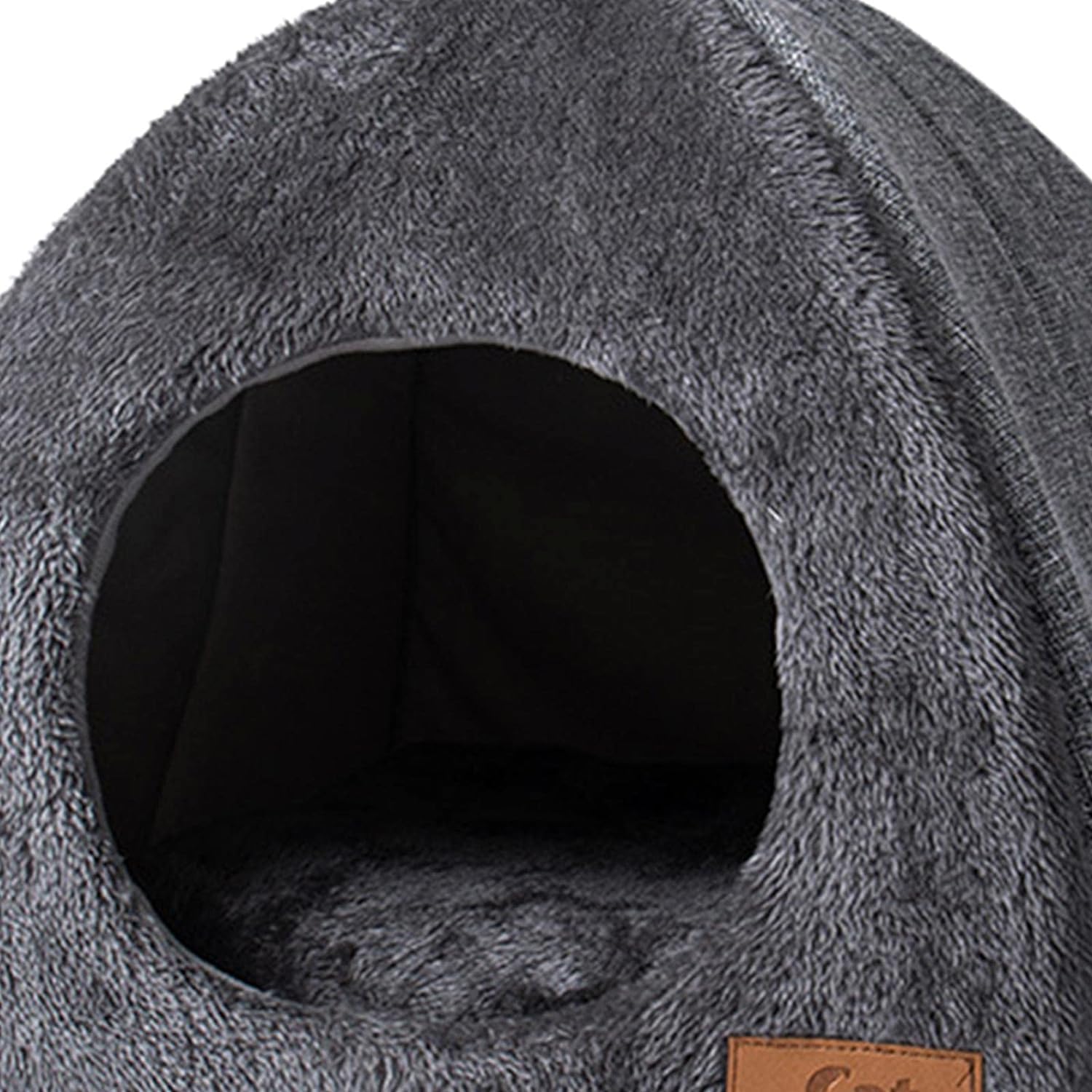 Gokich Cat Beds for Indoor Cats - 2 in 1 Cat Cave for Kittens and Small Pets, Foldable Cat House Tent with Removable Washable Cushioned Pillow, Cat Hideaway with Non-Slip Bottom, Grey (Design_1) 3