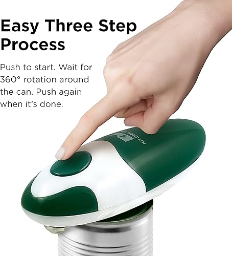 Miniatura 3 de Kitchen Mama - Abrelatas eléctrico V2 Abrelatas con hoja mejorada que abre cualquier forma de lata, sin bordes afilados, apto para alimentos,