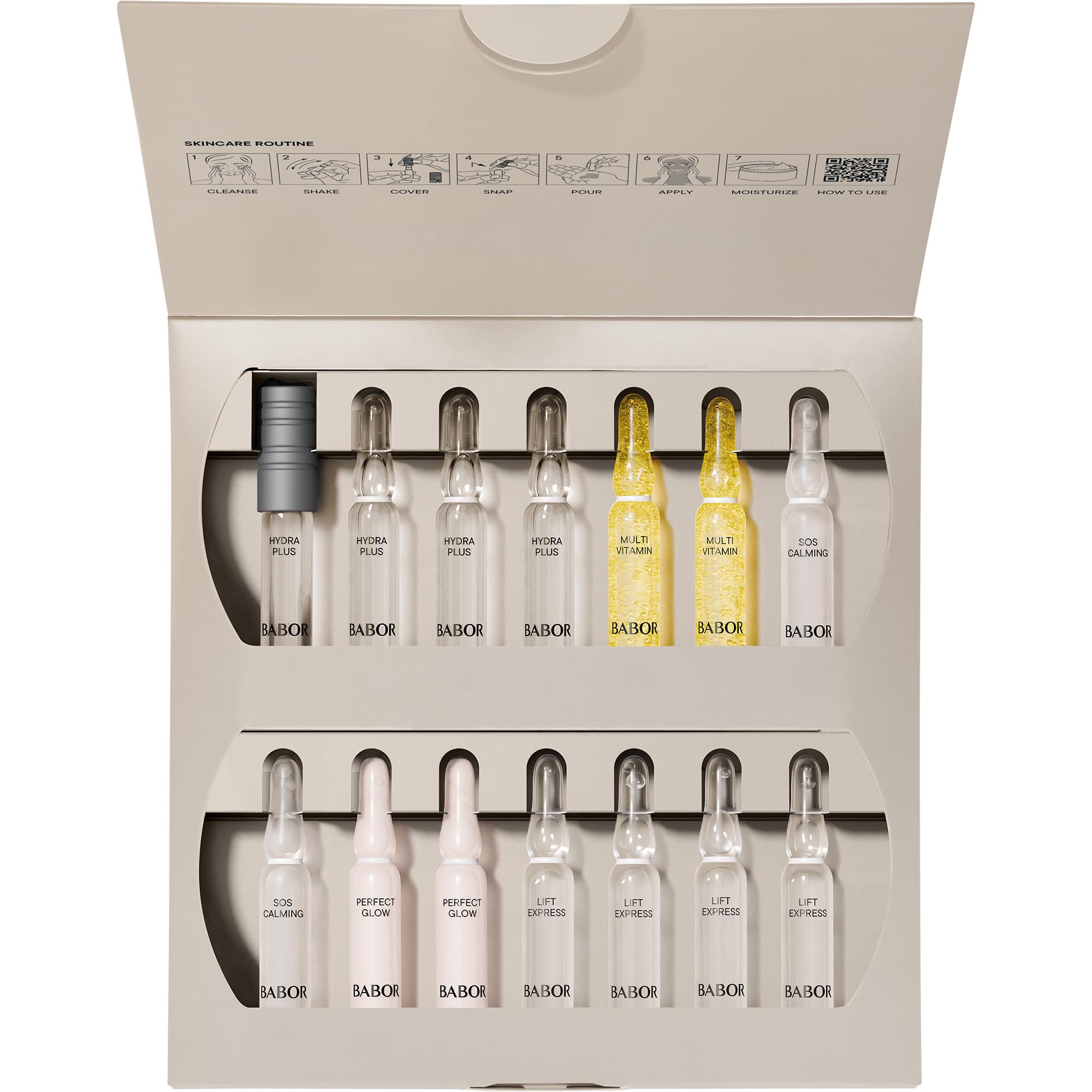 BABOR Zestaw prezentowy ampułek, intensywna 14-dniowa ampułka, nawilżenie, regeneracja i przeciwstarzenie, dla promiennej cery, zestaw kosmetyczny, Perfect Skin Collection