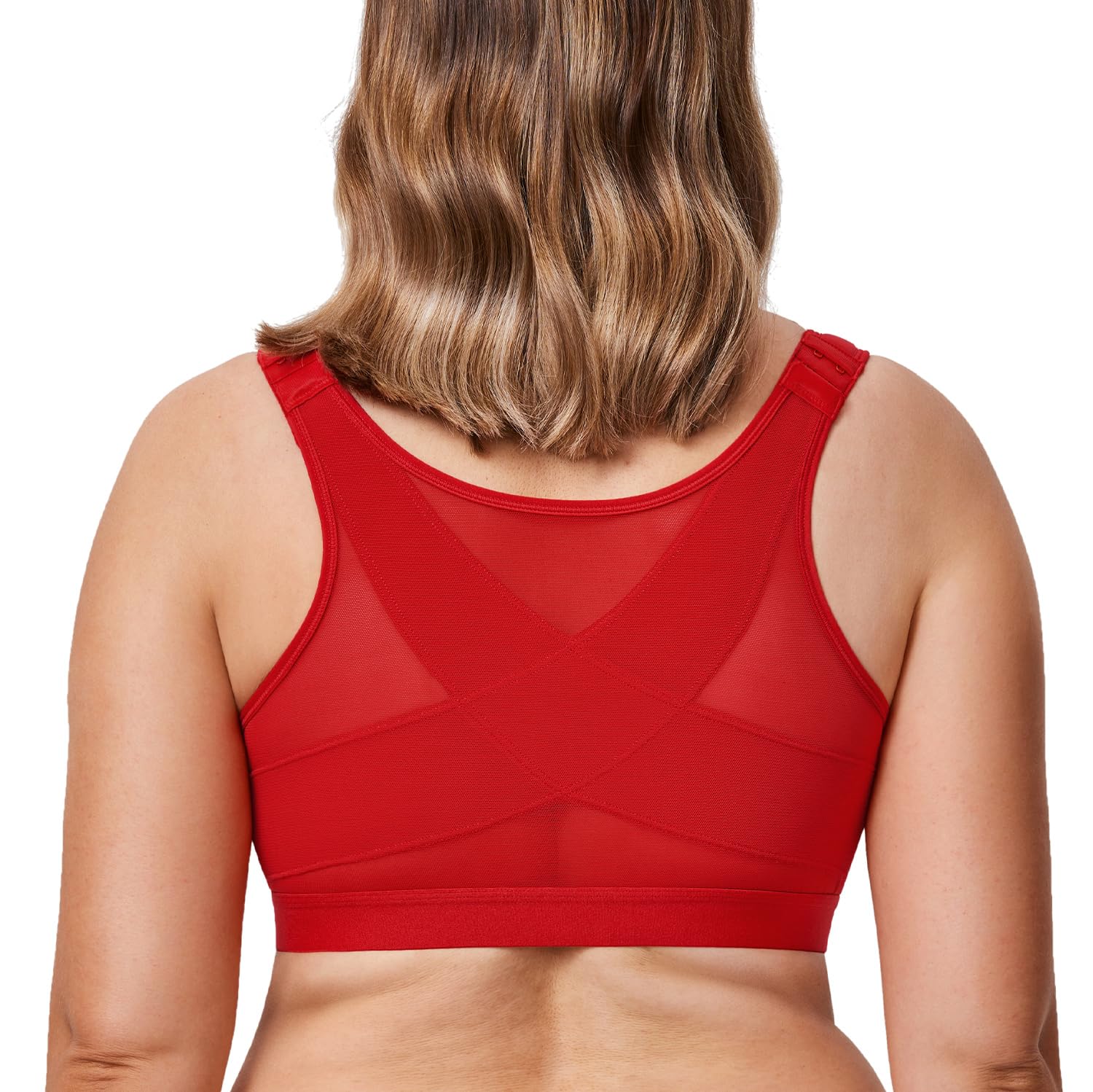 DELIMIRA Plus Size Non-Padded Posture Corrector Front Bra Without Underwire