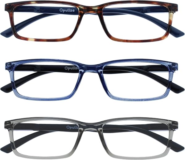 OPULIZE See – Blue Light Filter Glasses Narrow Frame Spring Hinges Improve Sleep Gaming Computer Anti Glare Grey Men and Women B9, Brown / Blue / Grey - 1