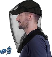 SouthtoEast Premium Mosquito Head Net 2-Pack: Ultra Large, Extra Fine Mesh (620 Holes/Inch²) for Bug Protection - Fits All Hats for Hiking, Camping, Fishing