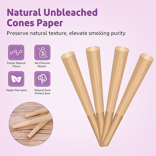 Miniatura 3 de Conos preenrollados 1-14 con cuentas de sabor a uva reventadas (30 paquetes de conos pop)  Conos rodantes sin refinar envolturas de papel de