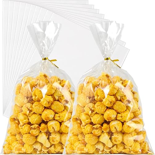 Artby7 Bolsa de dulces de Halloween, bolsas de celofán para regalos, 200 bolsas de celofán transparentes de 6 x 10 pulgadas para tarjetas,