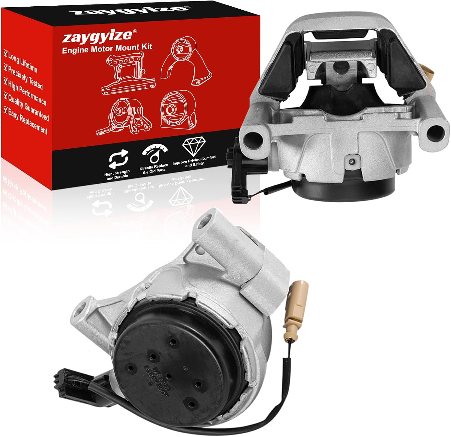 2Pcs Engine Motor Mounts Front Left Right Side Compatible with 2012-2018 Audi A6 A7 FWD Quattro AWD L4 2.0L,A8 Quattro 2013-2018 Trans Replace A70022 4G0199381NT 4G0199381LE 4G0199381KT 4G0199381MQ