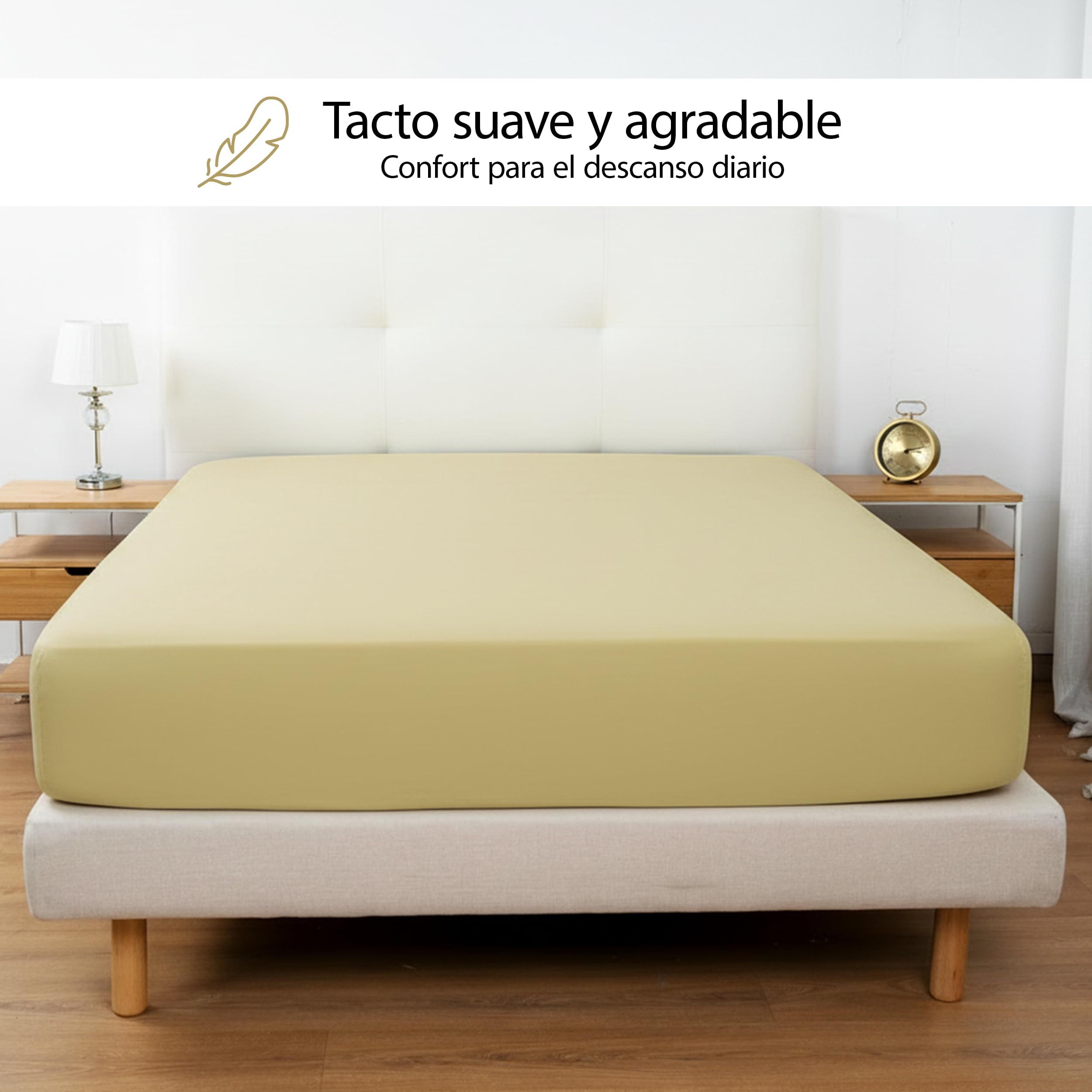 H HANSEL HOME Prześcieradło z gumką, oddychająca i miękka mikrofibra, wysokość 30 cm, elastyczna 360° – prześcieradło z gumką 90 x 190/200 cm – beżowe