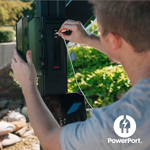 Miniatura 5 de Backyard Discovery Rockport - Pabellón de acero galvanizado para barbacoa de 8 x 6 pies con techo de acero rígido, parte superior de barra, puerto