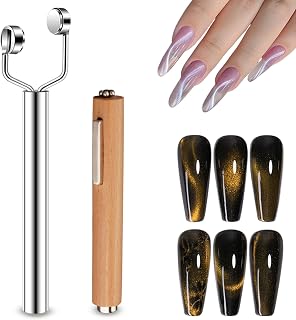 Ideal Swan 2Pack 3 IN 1 Cat Eye Nail Magnet, Cylinder Cat Eye Magnet for Cat Eye Gel Polish Multifunctional Nails Design Tools, Magnetic Cat Eye for Salon Studio Home Manicure