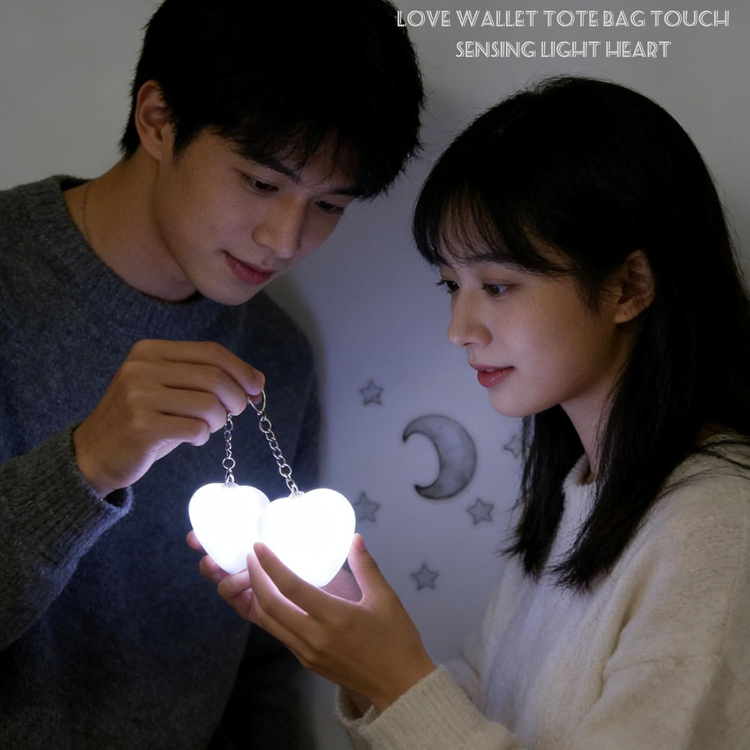 4Pcs Rechargeable LED Bag Lights for Inside Purse, Love Wallet Tote Bag Touch Sensing Light Heart, Purse Light Keychain The Best Gifts for Women, Mother, Friends - Image 4