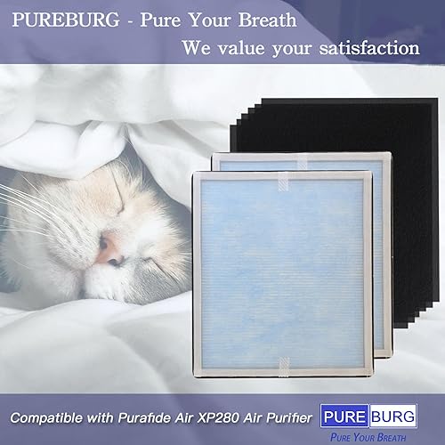 Miniatura 4 de PUREBURG Purafide Air XP280 - Juego de filtros de repuesto compatibles con Purafide Air XP280, paquete de 2 prefiltros de carbón activado H13 True