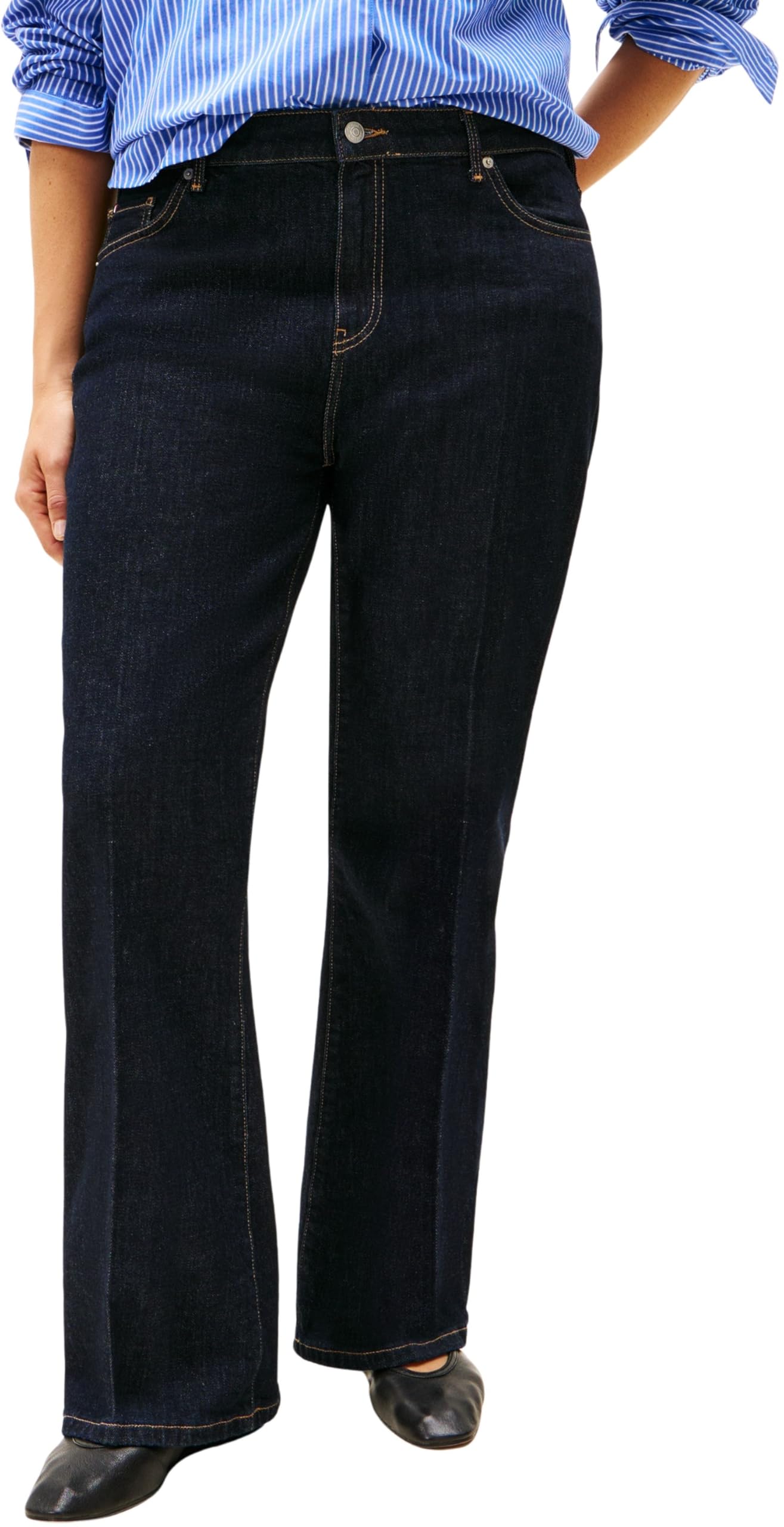 Tommy Hilfiger Women's Rinse Bootcut Fit Jeans, Black (Rinse), 18
