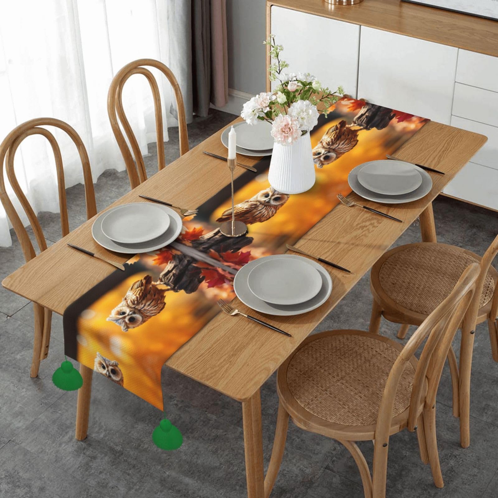 Chemin de table hibou mignon cadeau idéal de crémaillère ou décoration de mariage