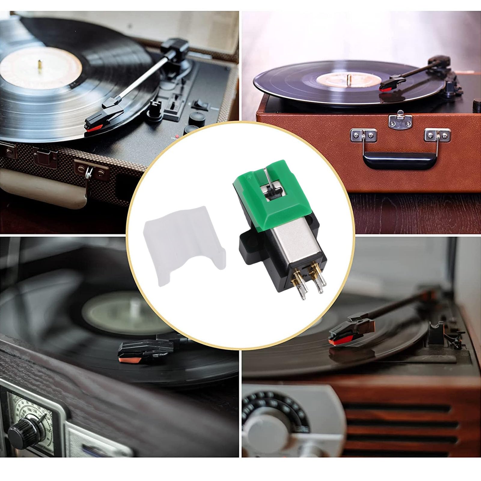 Luocute Sostituzione per Cartuccia Giradischi a Magnete Mobile AT 95E MM con Struttura Magnetica Ellittica a Doppia Forma di V per Giradischi AT e Giradischi DJ