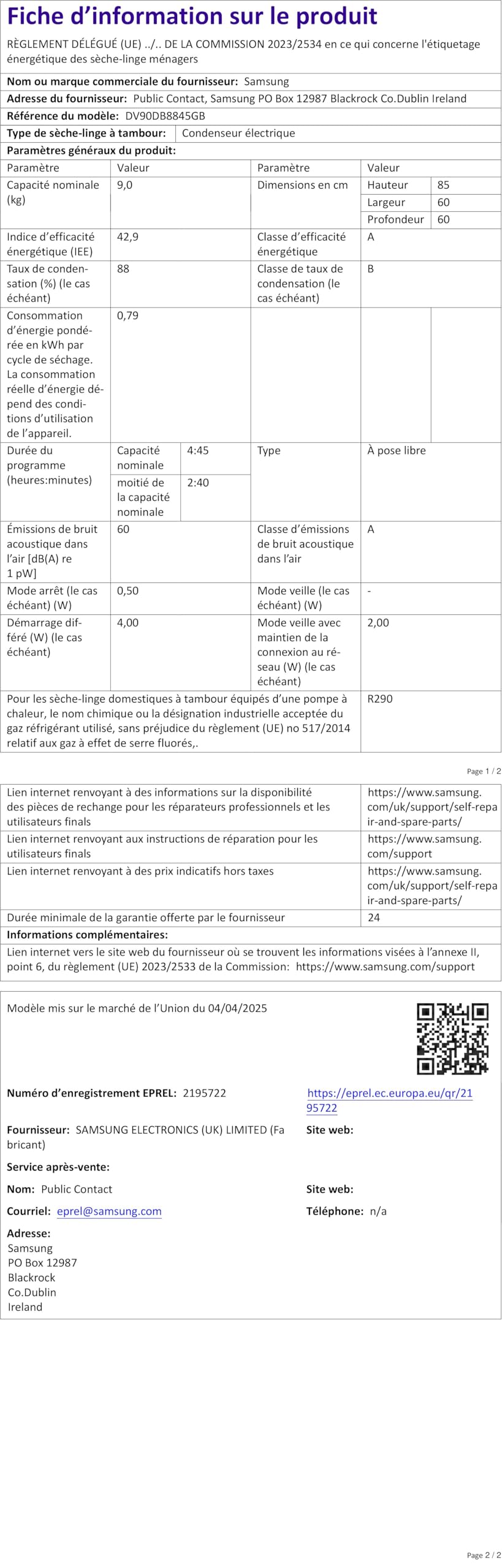 Samsung Bespoke Wäschetrockner AI Silent Dry 9 kg