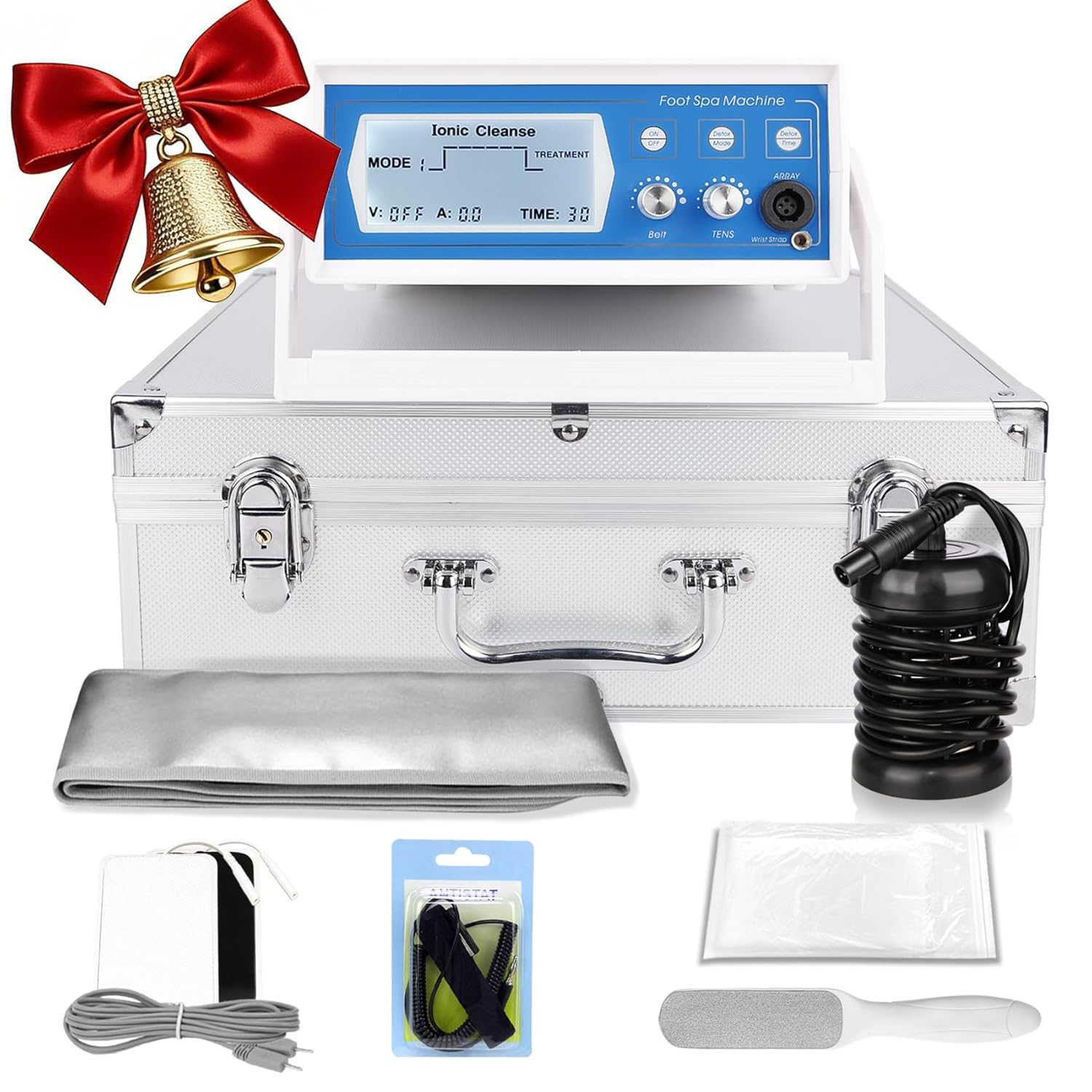 Upagarded Ionic Foot Spa Detox Machine, 3 in 1 Ion Cleanse Foot Spa Machine with Large Screen, One File for Home USE