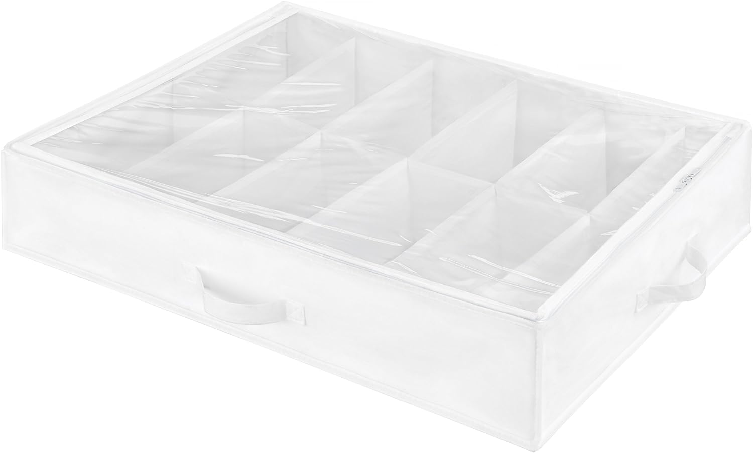 Whitmor Underbed Shoe Bag, White with Clear Top