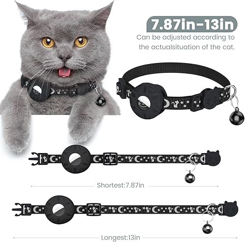 Miniatura 6 de Simket Airtag - Collar de gato Breakaway, collar de gato para AirTag, collar de gatito con campana y soporte Apple Air Tag para niñas y niños, 0.4