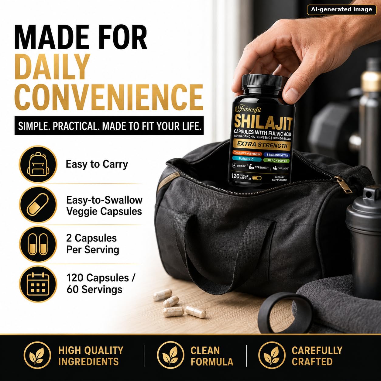 Shilajit Capsules with Fulvic Acid and 8 Herbal Extracts, 120 Count — Amazon image 6