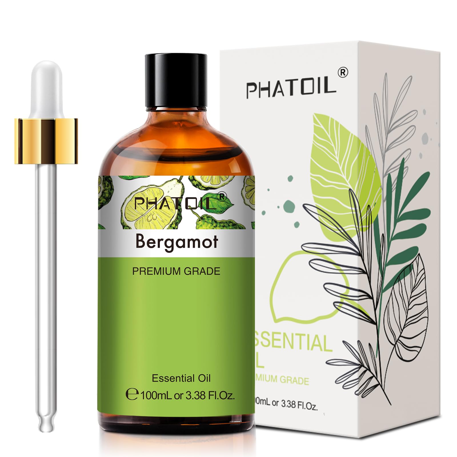 PHATOIL 天然100% ベルガモット 100ml エッセンシャルオイル 精油 アロマオイル プレゼント アロマディフューザー用