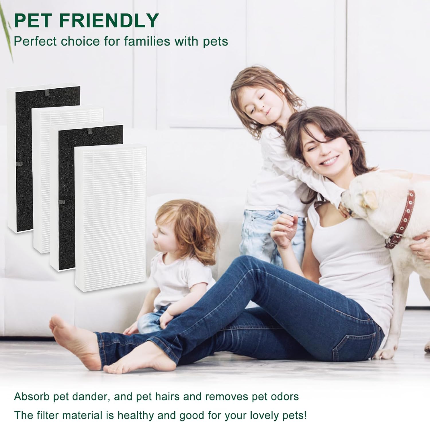 4 Pack Febreze Filter Replacement for FRF102B - Compatible with Honeywell U Filter HRF201B - Fits Honeywell Tabletop & Tower HHT270, HHT290 Series