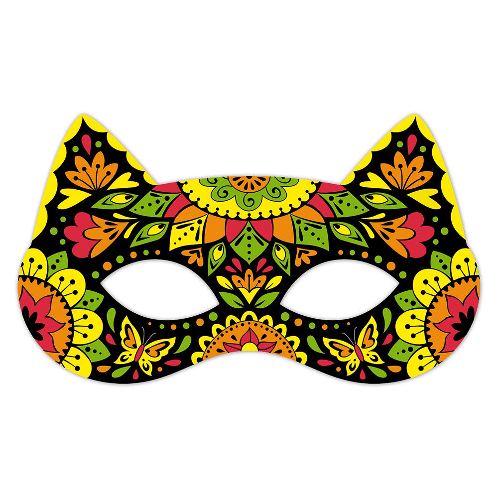 Janod - From 7 years old - Creative Kit - Masks and Neon Pencils - Les Ateliers du Calme - Creative Leisure - Dexterity and Concentration - J07944