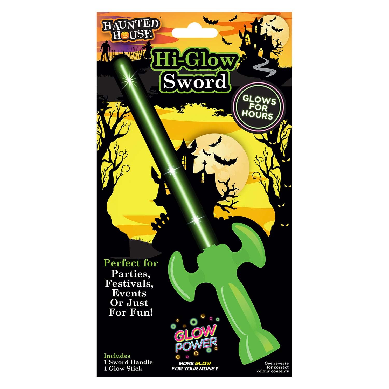 VFM e-Store - Halloween Glow Sword Prop Accessory Hallows Party, Trick Or Treat Spooky Halloween Parties, Creepy, Fright, Costume, Fancy Dess Accessories and Props - 25. 2cm Green