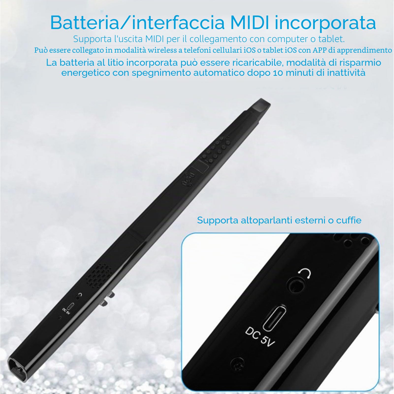 Sassofono Elettronico MIDI con 13 Opzioni di Tono e Volume Regolabile - Mini Strumenti a Digitale Set con Altoparlanti Incorporato e 3 Livelli di sensibilità Che Soffiano