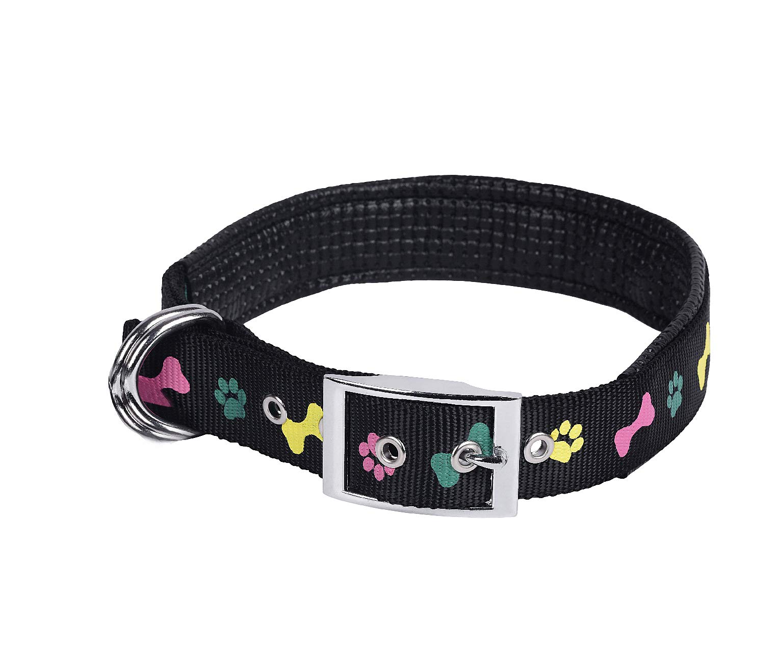 Pets Empire Pets Empire PU Leather Padded Paw and Bone Printed Dog Collar Nylon Foam Soft Adjustable Pet Cat Durable Collar (XLarge Neck 51-60cm, Blue) (B08KTGM1QH) Amazon Price History, Amazon Price Tracker