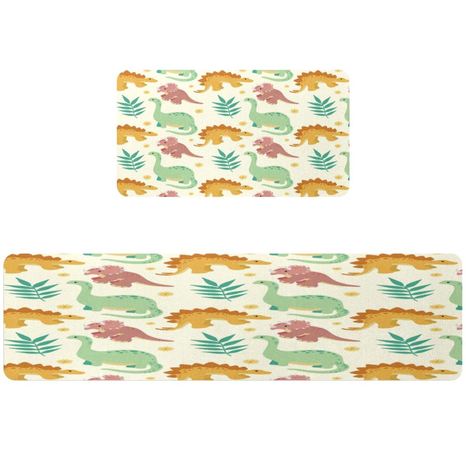 Tapis de cuisine lavable style dinosaures pour sécuriser la pièce de vie et la buanderie